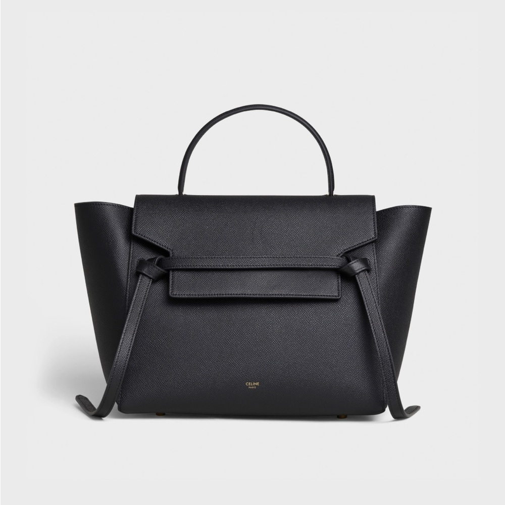 Celine Mini Belt Bag in Grained Calfskin | Black with Gold Hardware